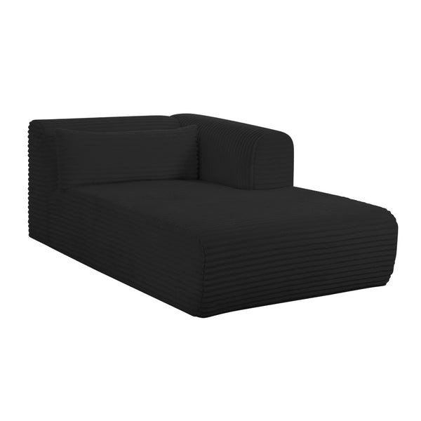 TOV Furniture Tarra 71" Modular Chaise - Plush Corduroy Seating with Liquid-Repelling Finish for Ultimate Comfort Black / RAF TOV-L69006
