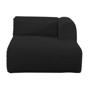 TOV Furniture Tarra 71" Modular Chaise - Plush Corduroy Seating with Liquid-Repelling Finish for Ultimate Comfort Black / RAF TOV-L69006