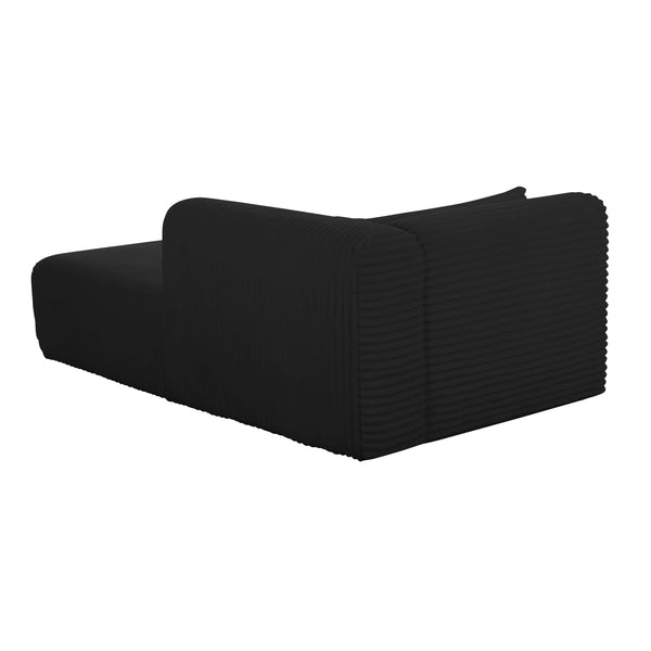 Tarra Fluffy Oversized Black Corduroy Modular RAF Chaise TOV-L69006 TOV Furniture