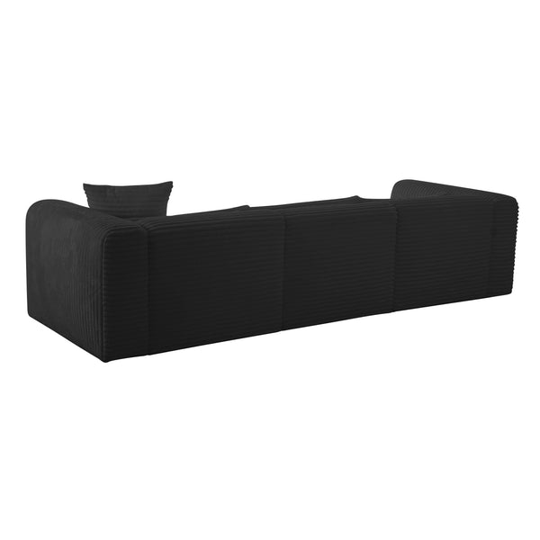Tarra Fluffy Oversized Black Corduroy Modular LAF Sectional TOV-L69007-L69009 TOV Furniture