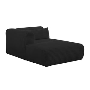 TOV Furniture Tarra 71" Modular Chaise - Plush Corduroy Seating with Liquid-Repelling Finish for Ultimate Comfort Black / LAF TOV-L69007