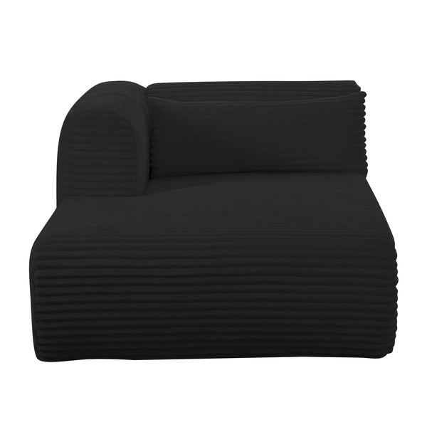 Tarra Fluffy Oversized Black Corduroy Modular LAF Chaise TOV-L69007 TOV Furniture
