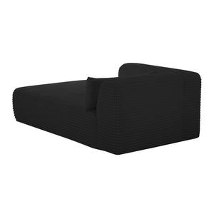 Tarra Fluffy Oversized Black Corduroy Modular LAF Chaise TOV-L69007 TOV Furniture