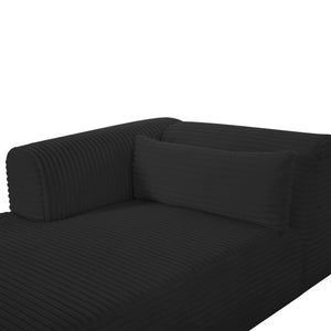 TOV Furniture Tarra 71" Modular Chaise - Plush Corduroy Seating with Liquid-Repelling Finish for Ultimate Comfort Black / LAF TOV-L69007