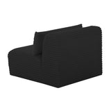 Tarra Fluffy Oversized Black Corduroy Modular Armless Chair TOV-L69008 TOV Furniture