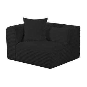 Tarra Fluffy Oversized Black Corduroy Modular LAF Corner Chair TOV-L69010 TOV Furniture