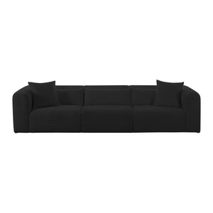 Tarra Fluffy Oversized Black Corduroy Modular Sofa TOV-L69012 TOV Furniture