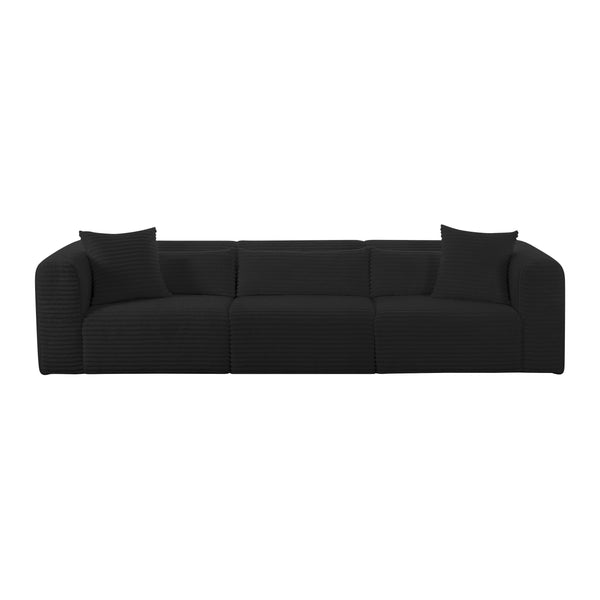 Tarra Fluffy Oversized Black Corduroy Modular Sofa TOV-L69012 TOV Furniture