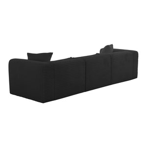 Tarra Fluffy Oversized Black Corduroy Modular Sofa TOV-L69012 TOV Furniture