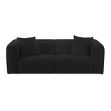 Tarra Fluffy Oversized Black Corduroy Modular Loveseat TOV-L69013 TOV Furniture