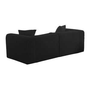 Tarra Fluffy Oversized Black Corduroy Modular Loveseat TOV-L69013 TOV Furniture