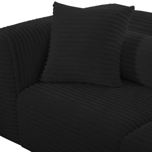 TOV Furniture Tarra 86" Cozy Oversized Corduroy Modular Loveseat for Stylish Comfort and Versatile Living Spaces Black TOV-L69013