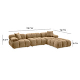 Calliope Cafe Au Lait Performance Velvet 4-piece Modular Sectional TOV-L69017-SEC TOV Furniture