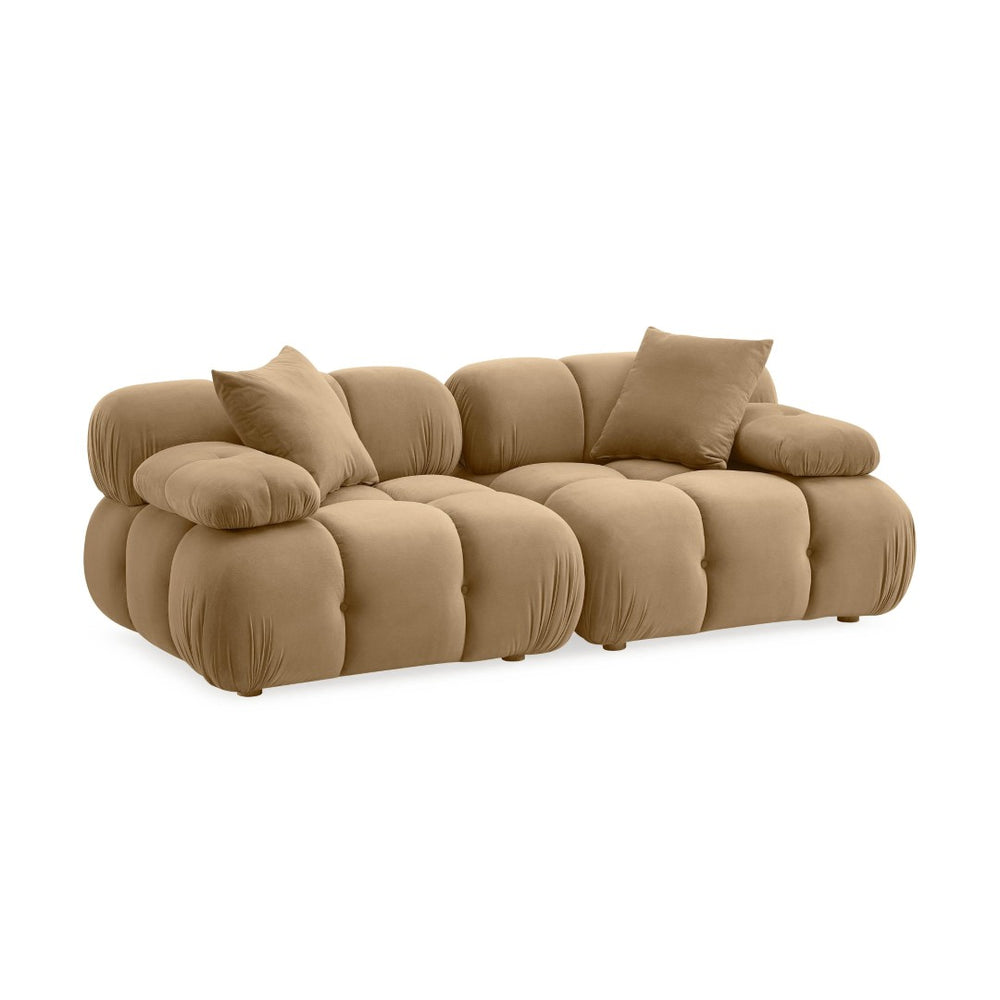 TOV Furniture Calliope Modular Loveseat in Cafe Au Lait - Luxurious Performance Velvet with Customizable Design TOV-L69018