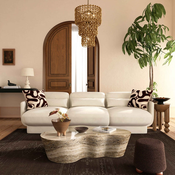 TOV Furniture Azalea Velvet Sofa - Timeless Art Deco Elegance with Plush Comfort for Stylish Living Spaces and Lounges Cream TOV-L69076