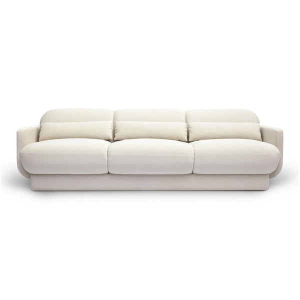 TOV Furniture Azalea Velvet Sofa - Timeless Art Deco Elegance with Plush Comfort for Stylish Living Spaces and Lounges Cream TOV-L69076