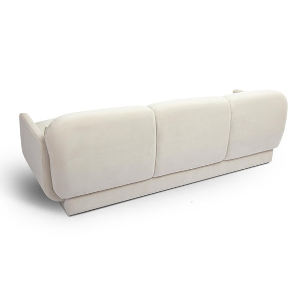 TOV Furniture Azalea Velvet Sofa - Timeless Art Deco Elegance with Plush Comfort for Stylish Living Spaces and Lounges Cream TOV-L69076