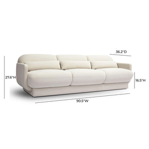 TOV Furniture Azalea Velvet Sofa - Timeless Art Deco Elegance with Plush Comfort for Stylish Living Spaces and Lounges Cream TOV-L69076