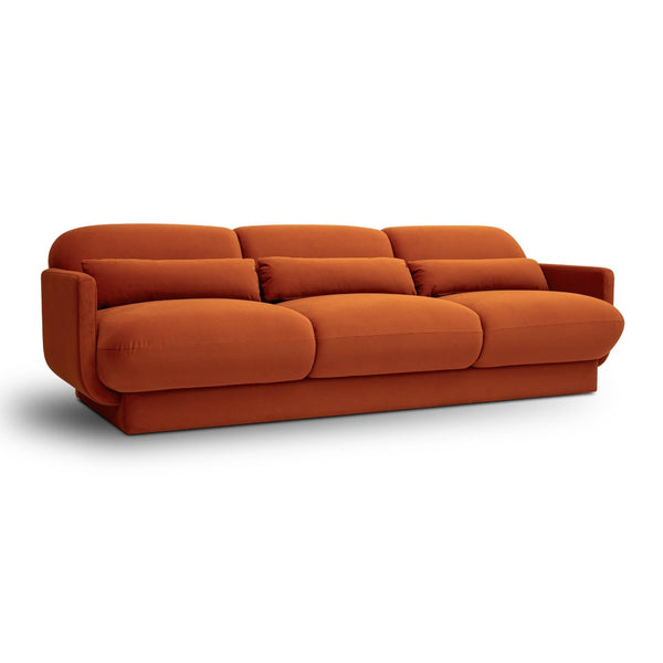 TOV Furniture Azalea Velvet Sofa - Timeless Art Deco Elegance with Plush Comfort for Stylish Living Spaces and Lounges Rust TOV-L69077