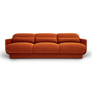 TOV Furniture Azalea Velvet Sofa - Timeless Art Deco Elegance with Plush Comfort for Stylish Living Spaces and Lounges Rust TOV-L69077