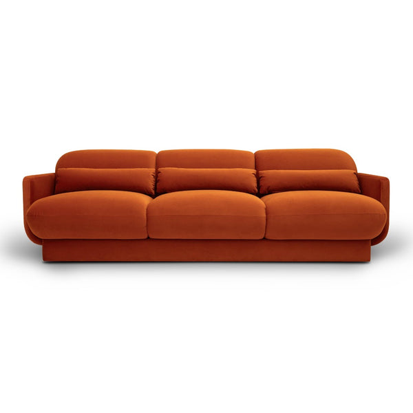 TOV Furniture Azalea Velvet Sofa - Timeless Art Deco Elegance with Plush Comfort for Stylish Living Spaces and Lounges Rust TOV-L69077