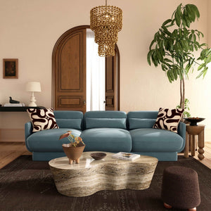 TOV Furniture Azalea Velvet Sofa - Timeless Art Deco Elegance with Plush Comfort for Stylish Living Spaces and Lounges Powder Blue TOV-L69078