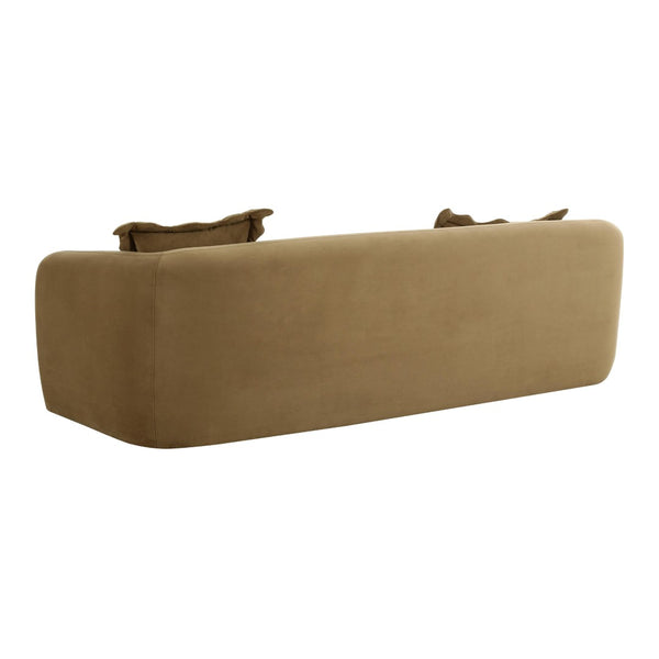 TOV Furniture Lou 91" Cafe Au Lait Performance Velvet Sofa - Plush Comfort, Stylish Design & Easy Care for Homes TOV-L69089