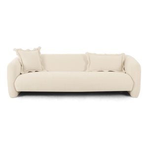 TOV Furniture Lou 91" Sandstone Textured Fabric Sofa – Soft, Stylish Comfort with Whimsical Throw Pillows TOV-L69090