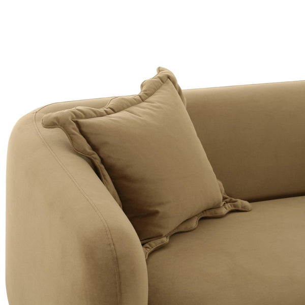 TOV Furniture Lou 71.5" Cafe Au Lait Velvet Loveseat – Soft, Stylish, and Cozy with Whimsical Throw Pillows TOV-L69091