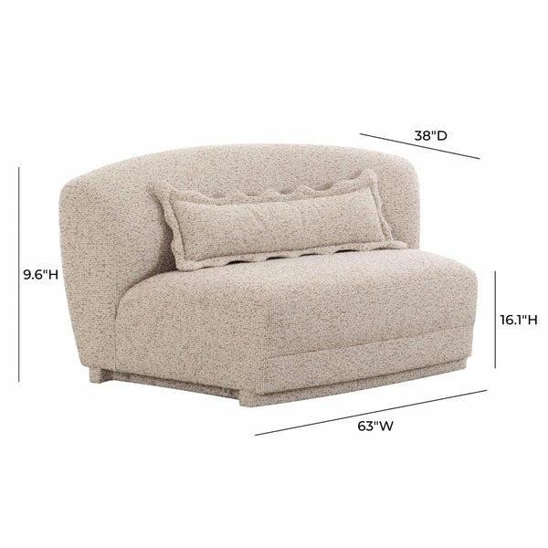 TOV Furniture Marion 63" Two-Tone Textured Boucle Armless Loveseat - Chic Modern Design for Stylish Living Spaces TOV-L69093-LO