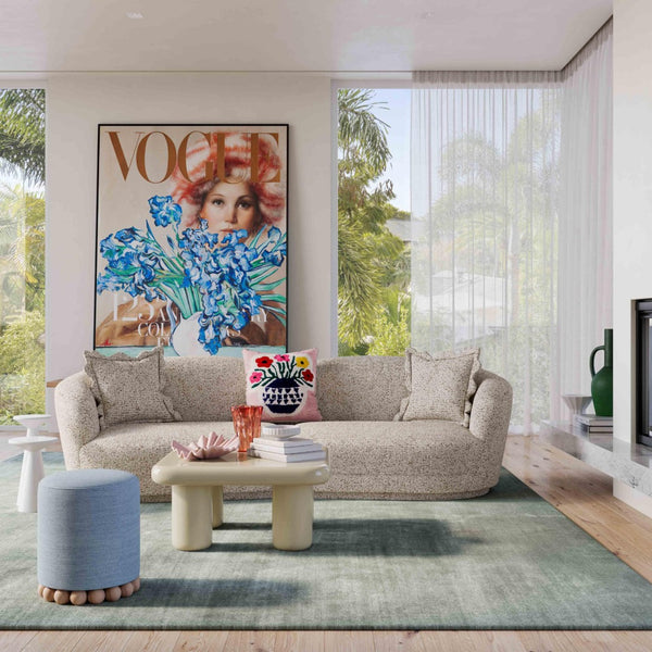 TOV Furniture Marion Stylish Two-Tone Textured Boucle Loveseat - Modern Design with Comfort and Easy Maintenance RAF TOV-L69093-RAF