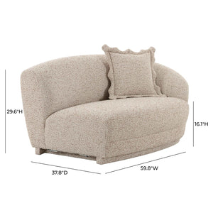 TOV Furniture Marion Stylish Two-Tone Textured Boucle Loveseat - Modern Design with Comfort and Easy Maintenance RAF TOV-L69093-RAF