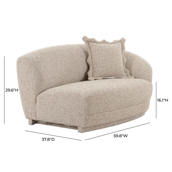 TOV Furniture Marion Stylish Two-Tone Textured Boucle Loveseat - Modern Design with Comfort and Easy Maintenance RAF TOV-L69093-RAF