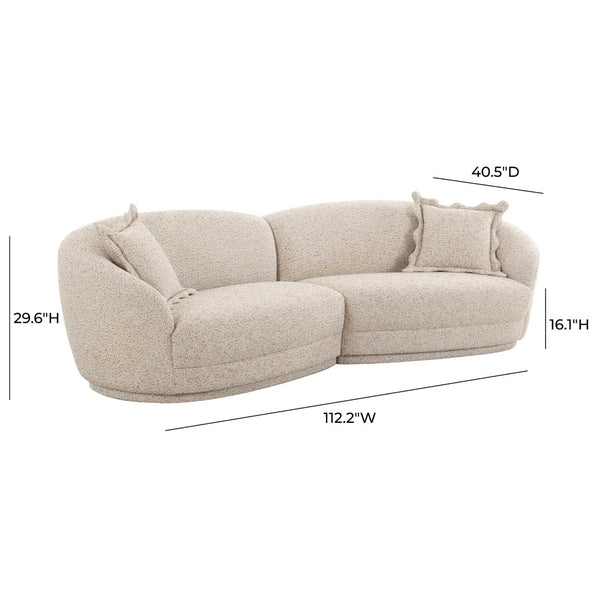 TOV Furniture Marion Contemporary 2-Piece Two-Tone Boucle Sectional Sofa with Plush Comfort & Stylish Design TOV-L69093-SEC