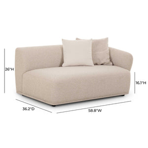 TOV Furniture Sylvie 59" Cream Boucle Loveseat - Stylish Comfort with Durable Upholstery for Any Space RAF TOV-L69094-RAF