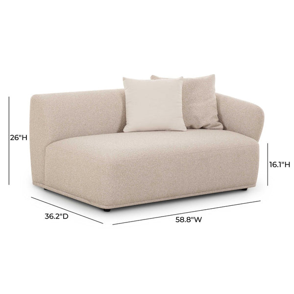 TOV Furniture Sylvie 59" Cream Boucle Loveseat - Stylish Comfort with Durable Upholstery for Any Space RAF TOV-L69094-RAF