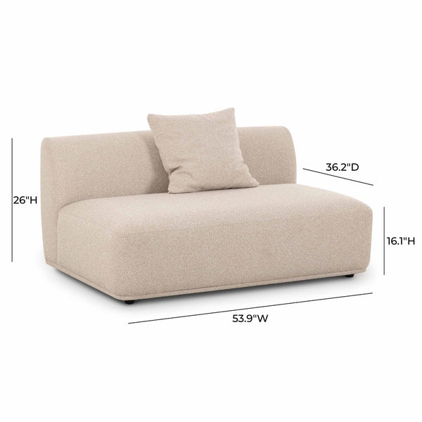 TOV Furniture Sylvie 54" Cream Boucle Armless Loveseat - Modern Minimalism Meets Cozy Comfort for Stylish Spaces TOV-L69095