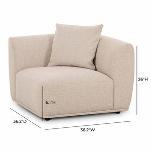 TOV Furniture Sylvie Cream Boucle Corner Chair – Luxurious Modular Accent for Modern Living Spaces & Comfort TOV-L69096