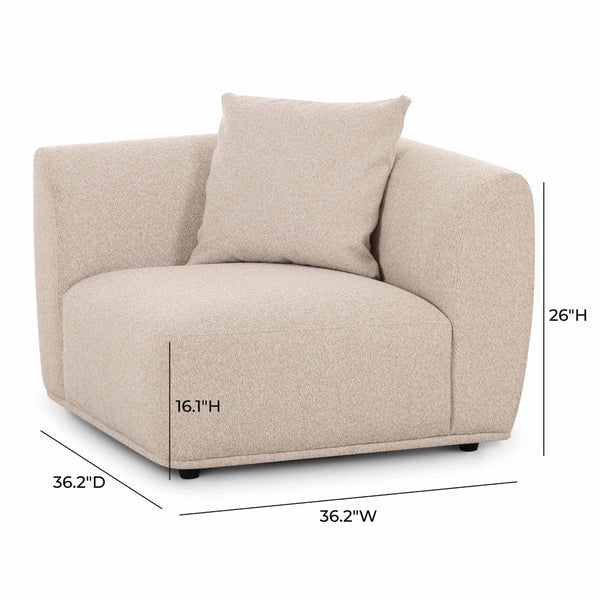 TOV Furniture Sylvie Cream Boucle Corner Chair – Luxurious Modular Accent for Modern Living Spaces & Comfort TOV-L69096