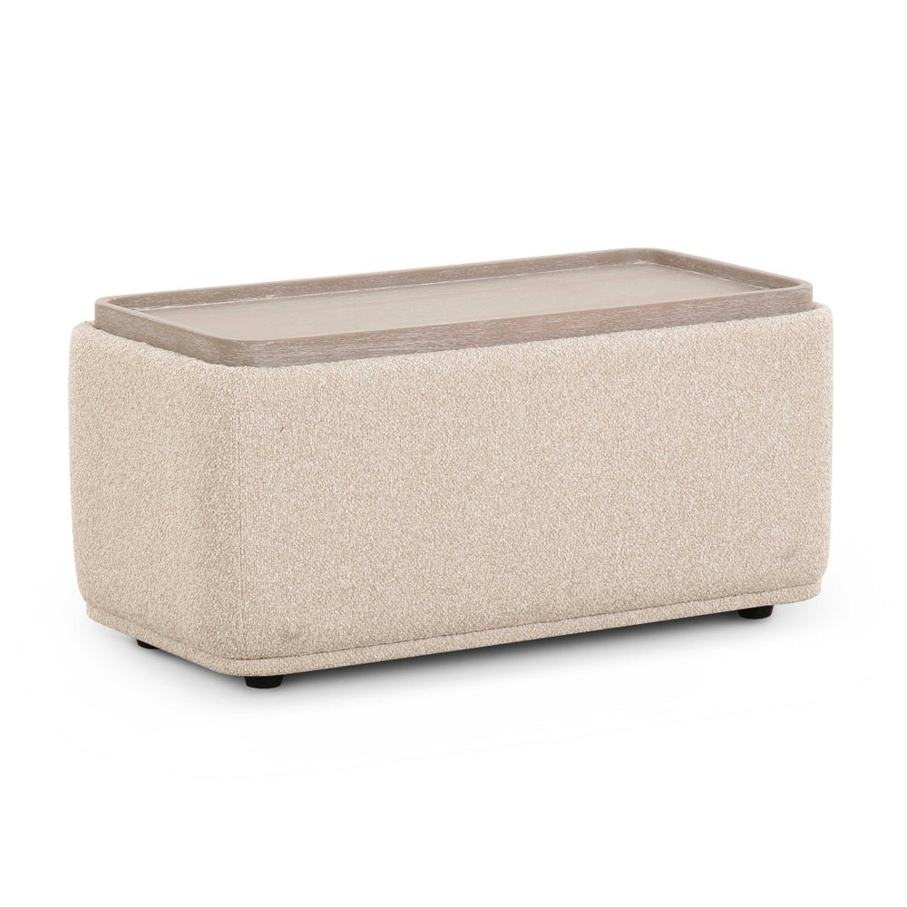 TOV Furniture Sylvie Cream Boucle Ottoman Table – Versatile Accent for Living Spaces, Contract-Grade Comfort & Style TOV-L69097