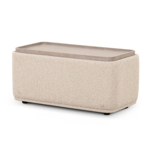 TOV Furniture Sylvie Cream Boucle Ottoman Table – Versatile Accent for Living Spaces, Contract-Grade Comfort & Style TOV-L69097