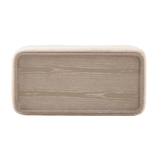 TOV Furniture Sylvie Cream Boucle Ottoman Table – Versatile Accent for Living Spaces, Contract-Grade Comfort & Style TOV-L69097