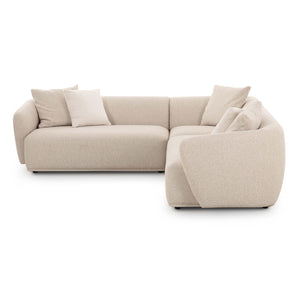 TOV Furniture Sylvie Cream Boucle 3-Piece L-Shaped Sectional Sofa - Stylish, Durable, Modular Seating Solution TOV-L69098-SEC