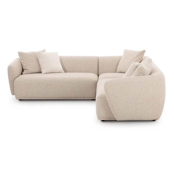 TOV Furniture Sylvie Cream Boucle 3-Piece L-Shaped Sectional Sofa - Stylish, Durable, Modular Seating Solution TOV-L69098-SEC