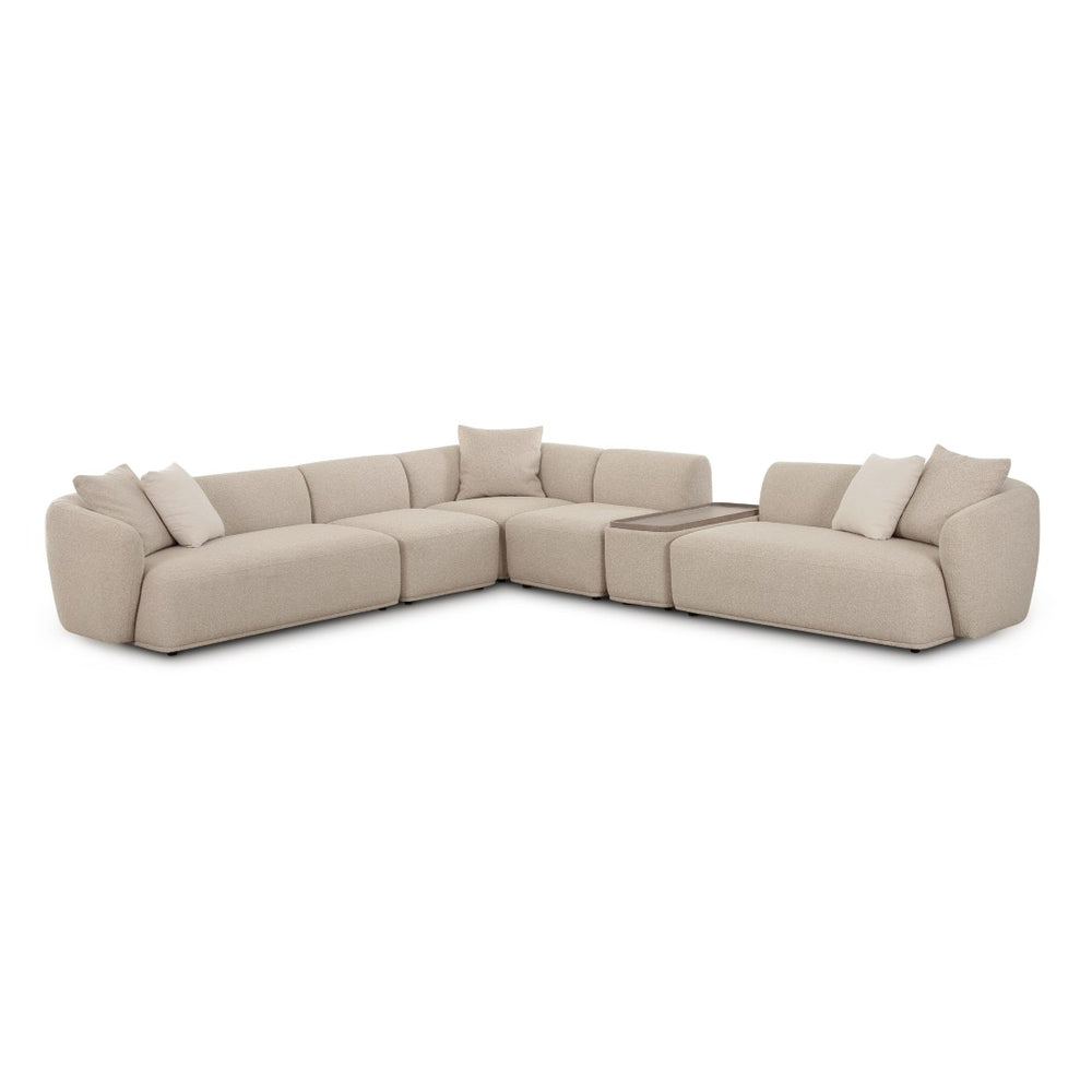 TOV Furniture Sylvie 6-Piece Cream Boucle Large Sectional - Modular Comfort with Luxurious Design & Easy Care TOV-L69098-SEC1