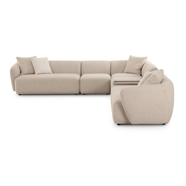 TOV Furniture Sylvie 6-Piece Cream Boucle Large Sectional - Modular Comfort with Luxurious Design & Easy Care TOV-L69098-SEC1