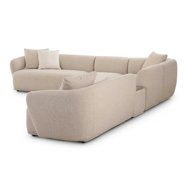 TOV Furniture Sylvie 6-Piece Cream Boucle Large Sectional - Modular Comfort with Luxurious Design & Easy Care TOV-L69098-SEC1