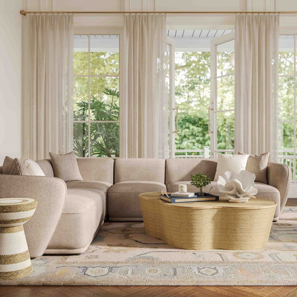 TOV Furniture Sylvie Modular 4-Piece Cream Boucle Sectional - Stylish Comfort, Versatile Design & Easy Maintenance TOV-L69098-SEC2