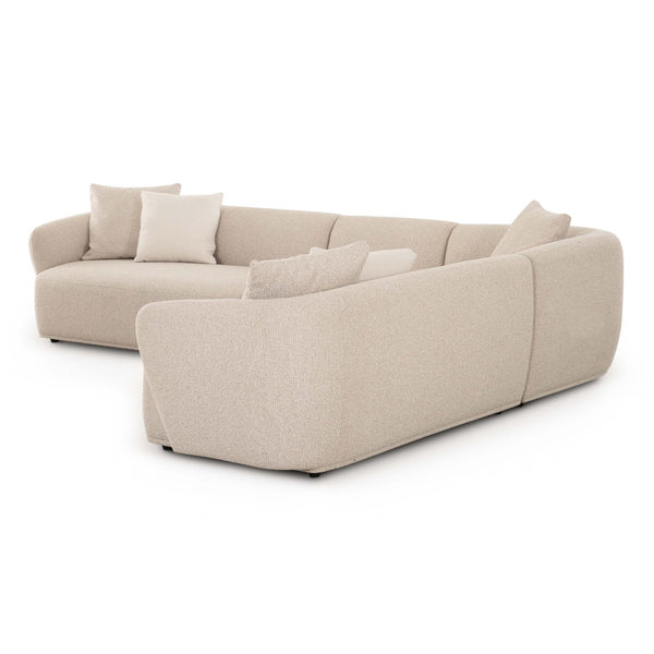 TOV Furniture Sylvie Modular 4-Piece Cream Boucle Sectional - Stylish Comfort, Versatile Design & Easy Maintenance TOV-L69098-SEC2