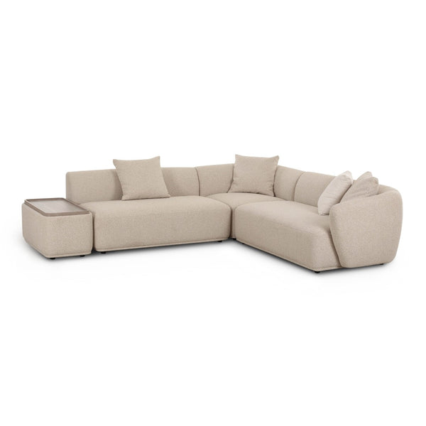 TOV Furniture Sylvie 4-Piece Cream Boucle Chaise Sectional - Handcrafted Modular Elegance for Modern Living Spaces LAF TOV-L69099-LAF